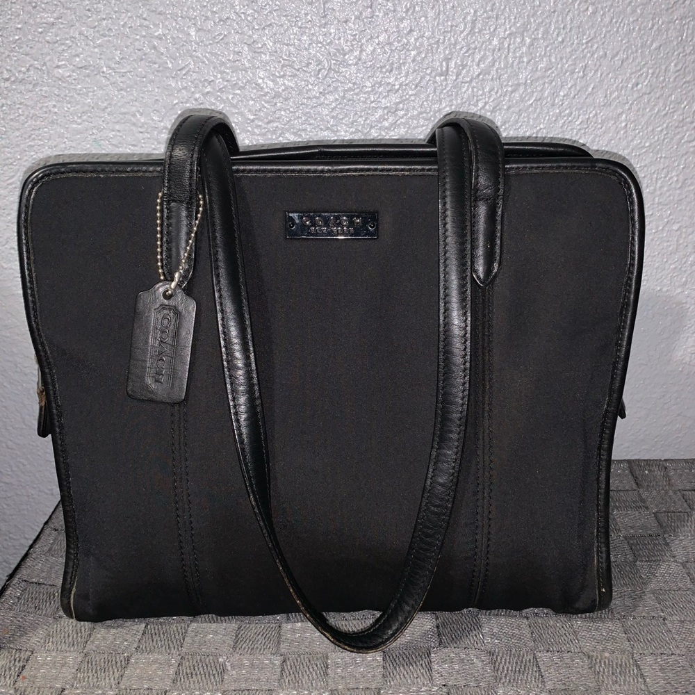 Vintage Coach Black Neoprene Tote